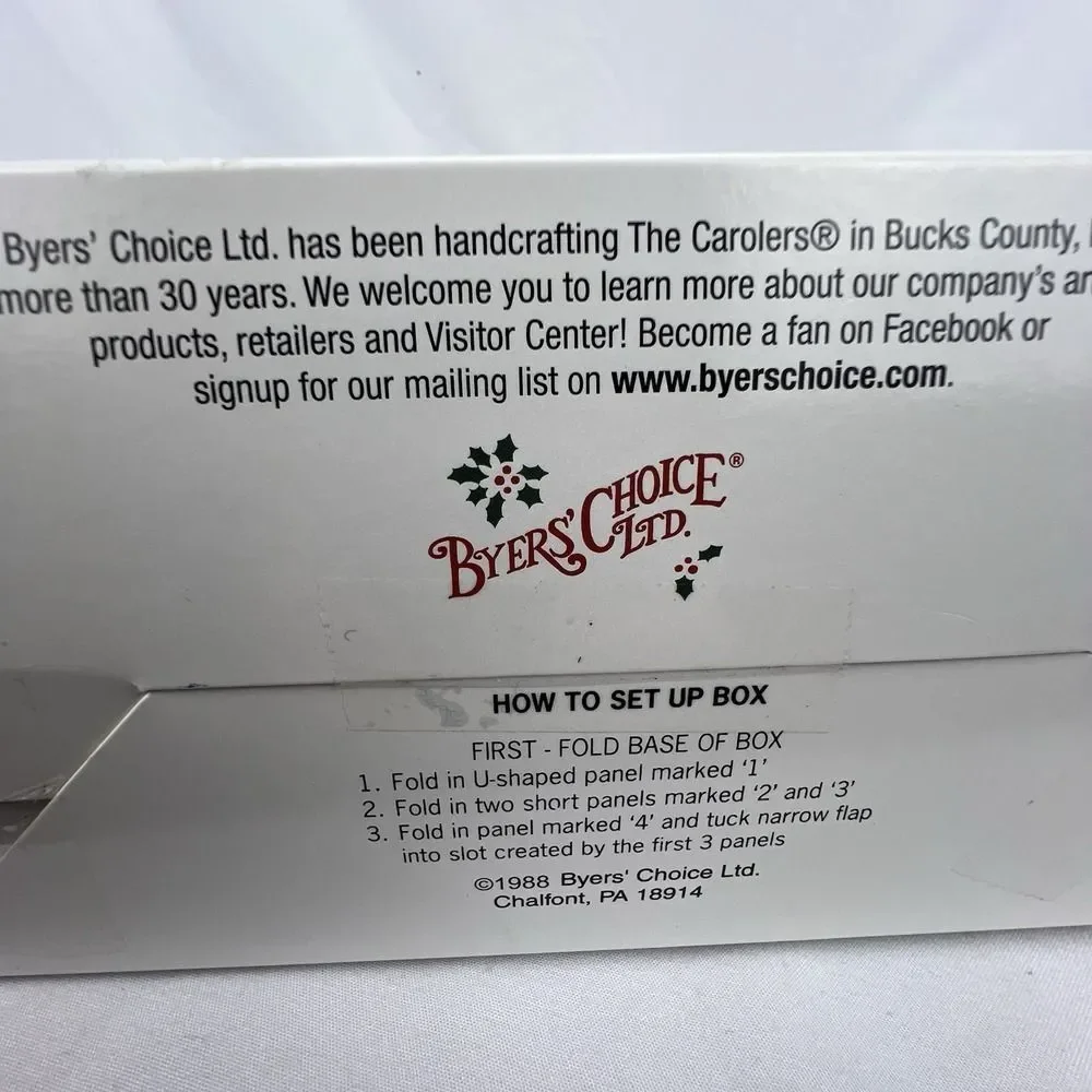 Vtg BYERS CHOICE Caroler Double Christmas Village Storage Display Box Toy Shop